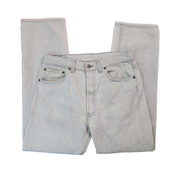 Levis Vintage 80s USA 501 0657 Button Fly Gray Denim Jeans Mens Size 30x29 - Picture 1 of 7